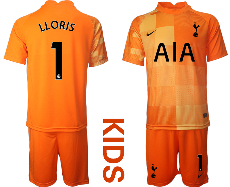 Youth 2021-2022 Club Tottenham Orange red goalkeeper #1 Nike Soccer Jersey->customized soccer jersey->Custom Jersey
